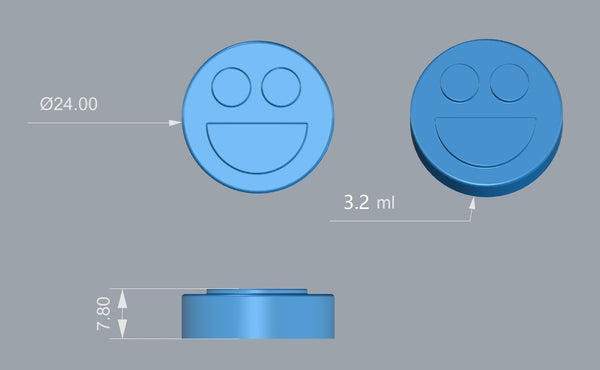 3.2mL Smiley Face Gummy Mold - 192 Cavities